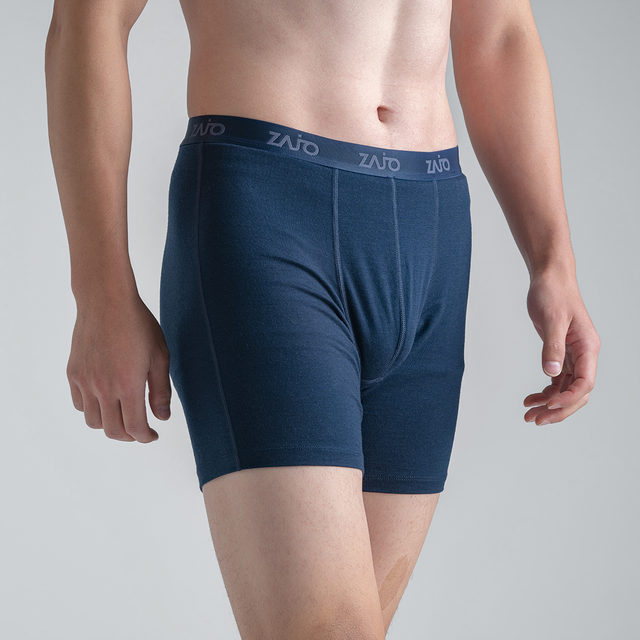 Senti Men's Merino Boxer Briefs Long — Dark Navy