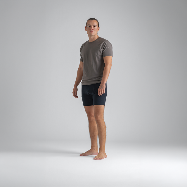 Senti Men's Merino Boxer Briefs Long — Black