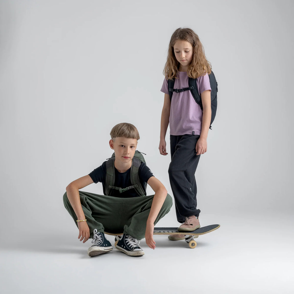 Amo Kid's Merino T-shirt — Iced Mauve