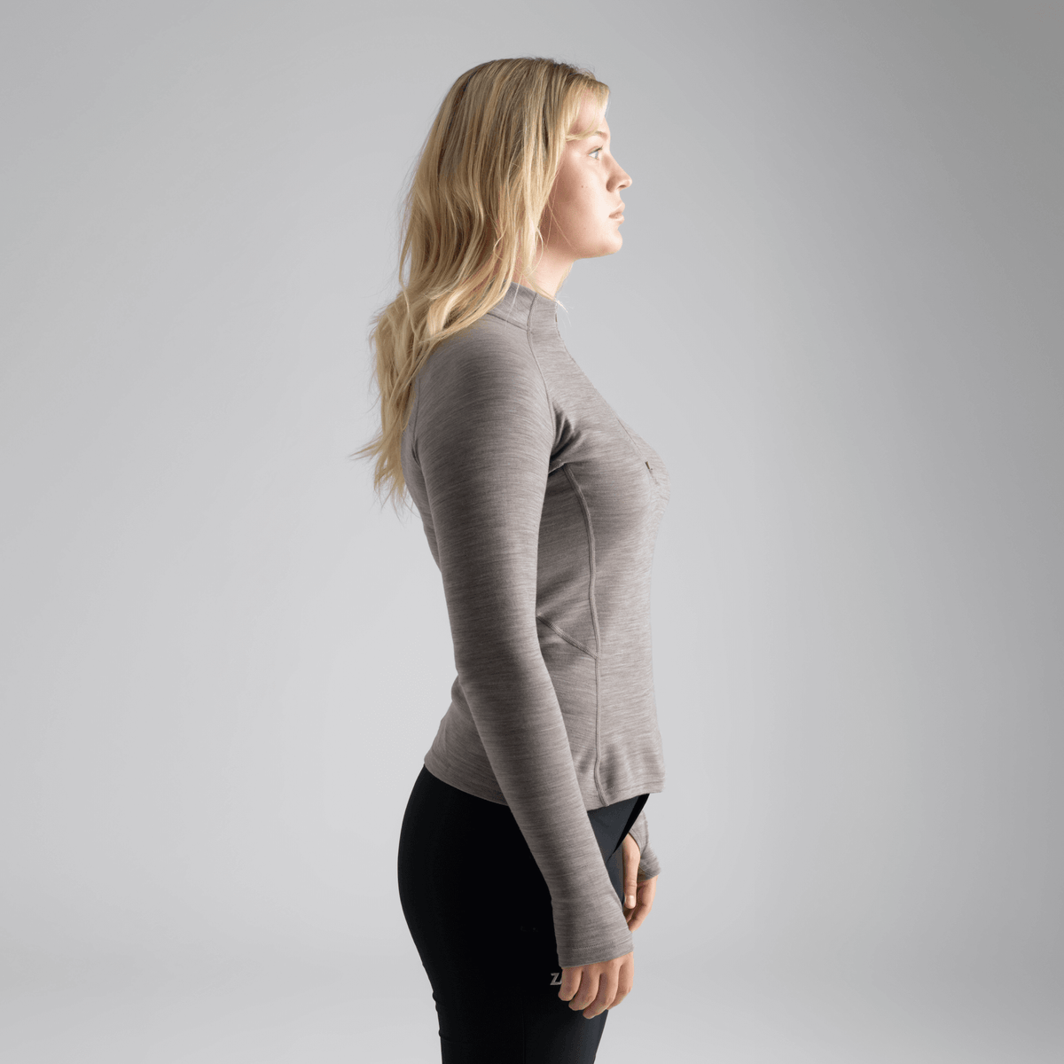 Hejma bluză din lână merinos cu fermoar pentru femei