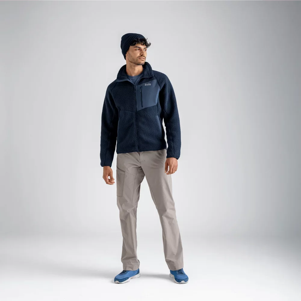 Palpo Men's Pile Fleece Jacket — Dark Olive