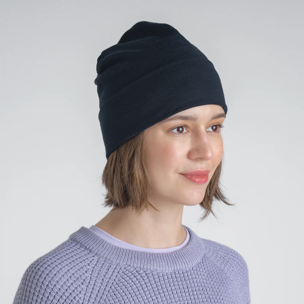 Hejma Merino Slouchy Beanie — Black