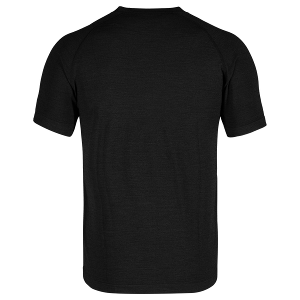 Lerta tricou fără cusături din lână merinos pentru bărbați, culoare Black