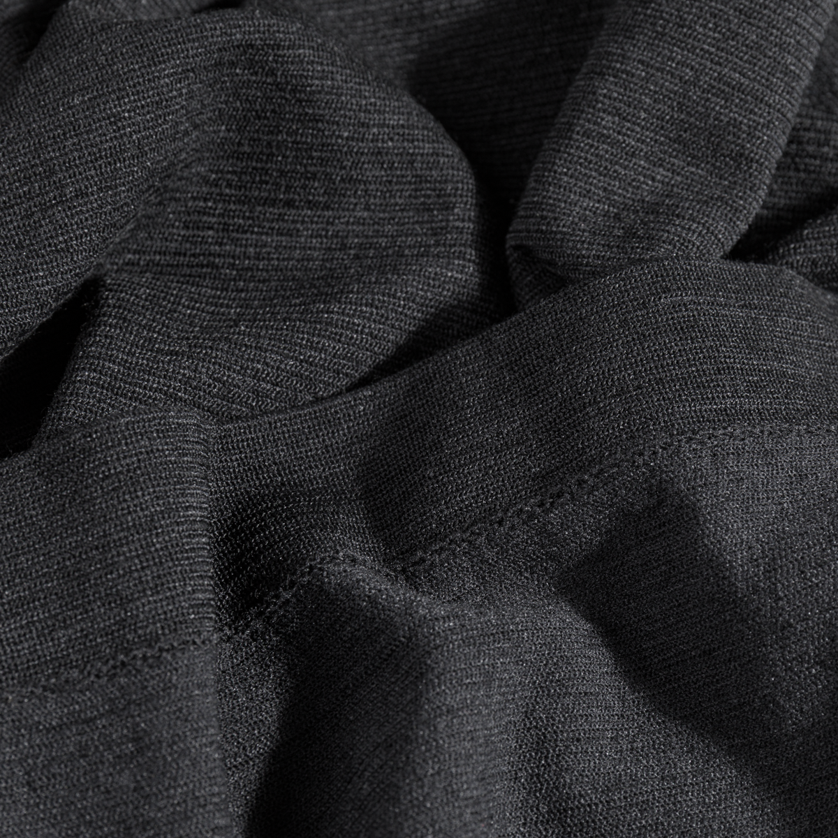 Lerta tricou fără cusături din lână merinos pentru bărbați, culoare Black