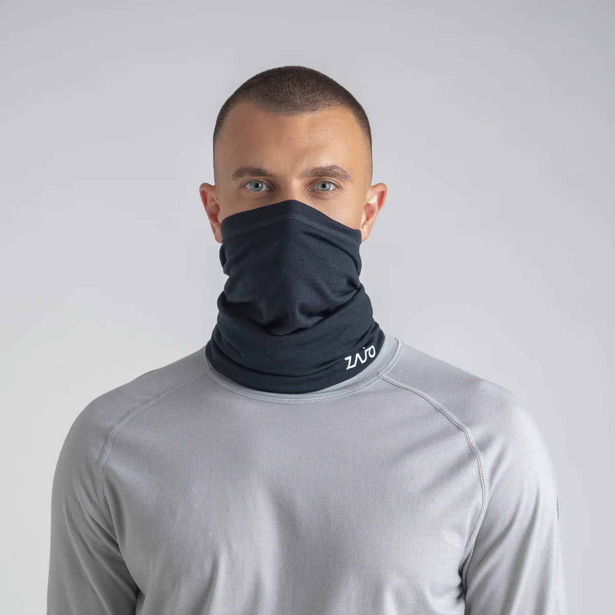 Senti Merino Multifunctional Scarf — Grey Navy
