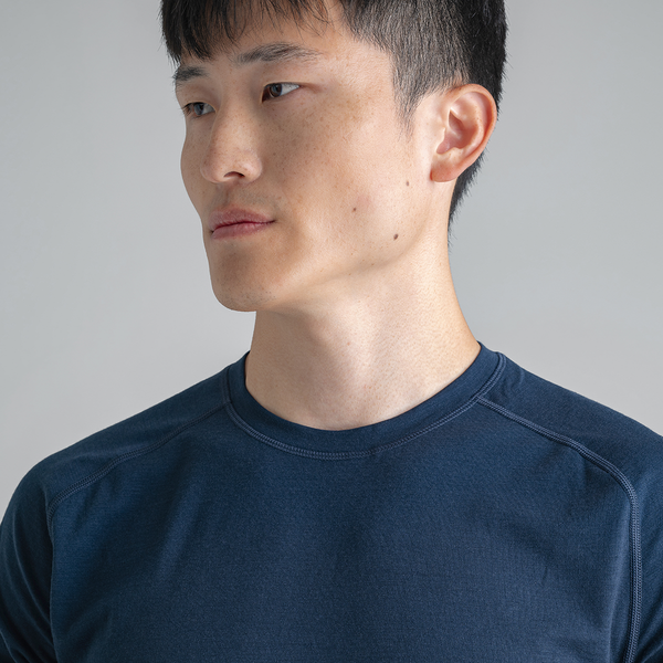 Senti Men's Merino T-shirt — Dark Navy