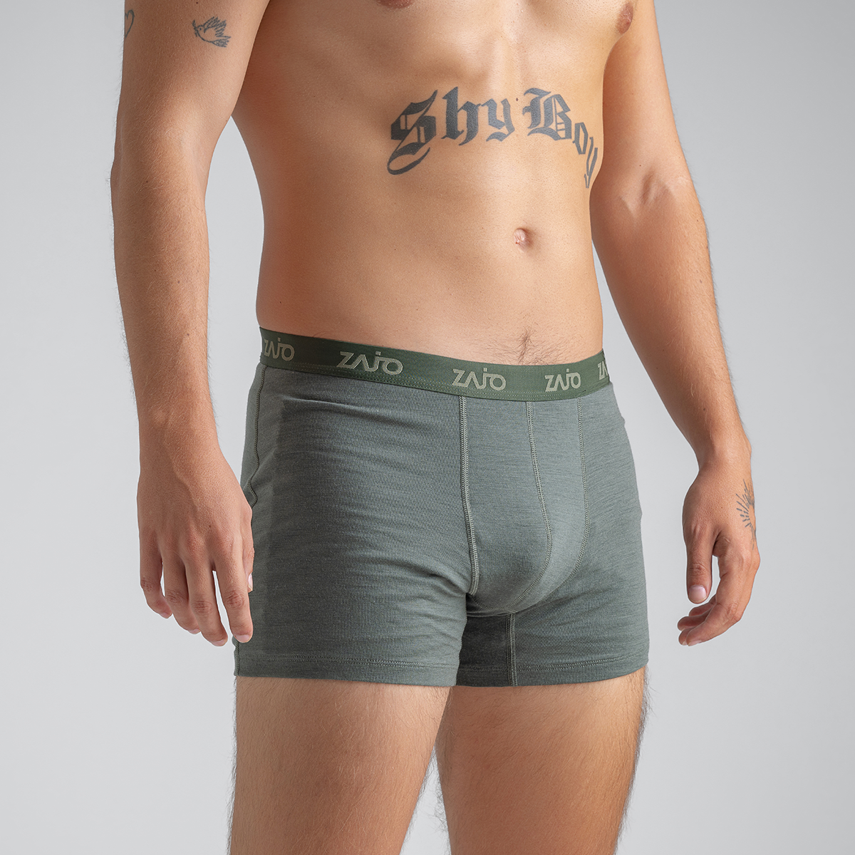 Senti Men's Merino Boxer Briefs — Thyme Green